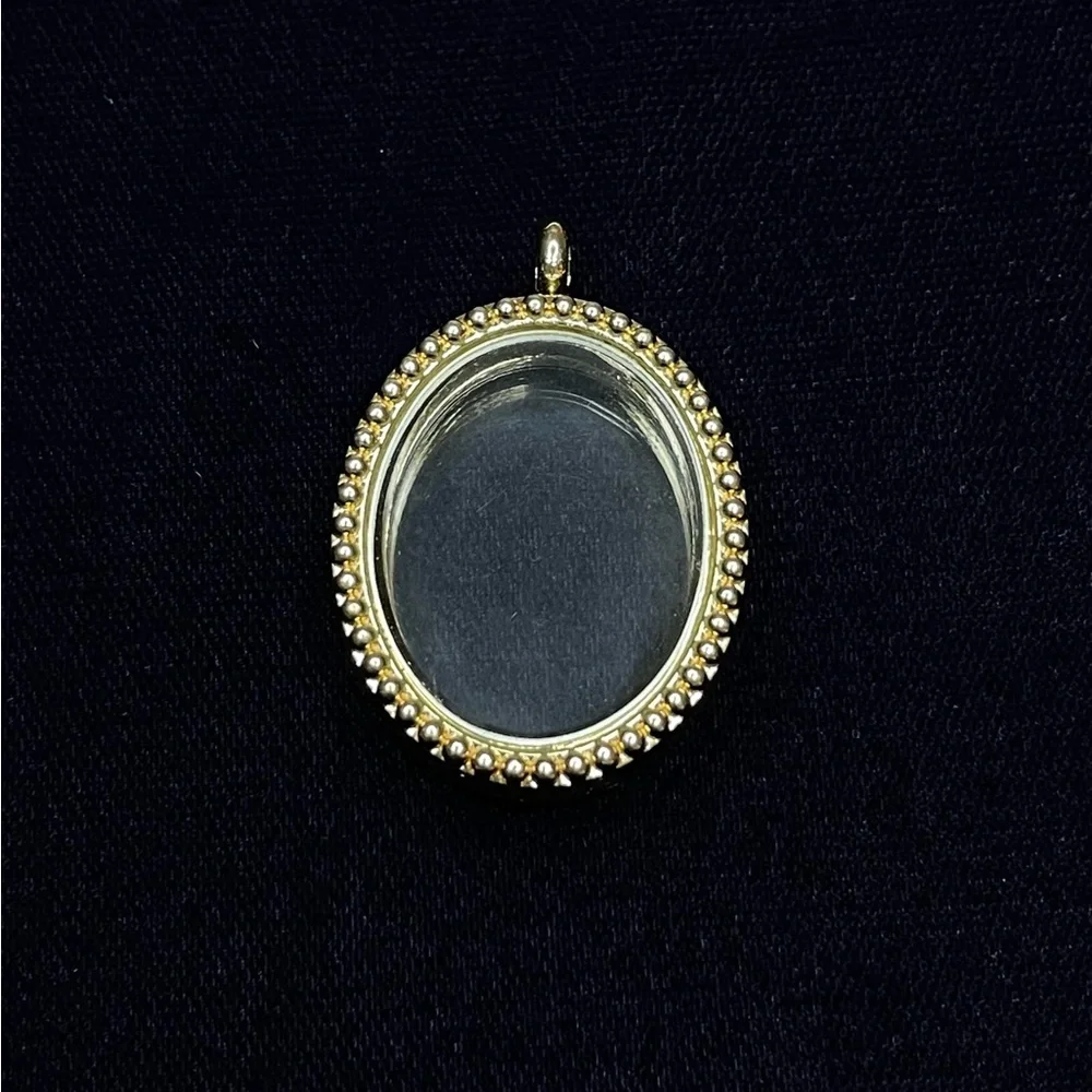 Silver & Gold-Tone Oval Gem Lockets - Picture 4 of 6